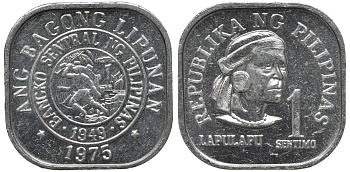 Филиппины 1 сентимо 1975 вождь острова Мактан Лапу-Лапу KM 205 алюминий UNC 192-342