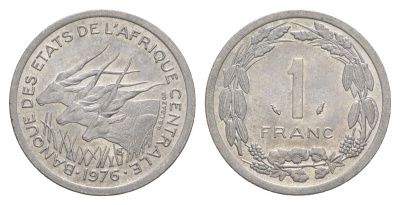 Центральная Африка (BEAC) 1 франк 1976 KM 8 алюминий UNC 4646-624