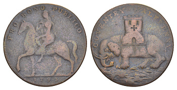 Великобритания, Уорвикшир, Ковентри 1/2 пенни 1793 Леди Годива медь 1522-813