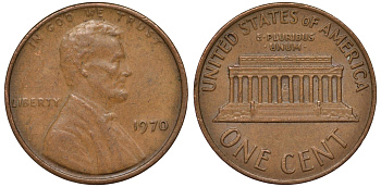 США 1 цент 1970 KM 201 медь цинк 4547-715