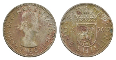 Великобритания 1 шиллинг 1953 Елизавета II (1952-2022), Шотландский герб KM 891, Spink 4140 медно-никель 4663-214