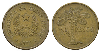 Гвинея-Бисау 2 1/2 песо 1977 KM 19 алюминиевая бронза 4626-455