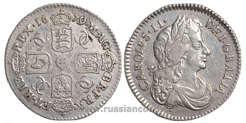Англия 6 пенсов 1679 Карл (Чарльз) II Spink 3382 серебро 00-000-00