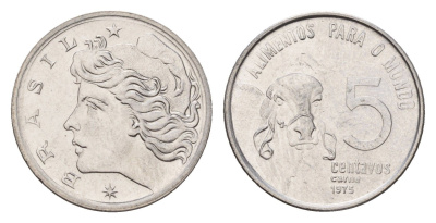 Бразилия 5 сентаво 1975 ФАО - Зебу KM 587 нержавеющая сталь UNC 4679-851
