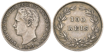 Португалия 100 реалов 1877 Луиш I (1861-1889) KM 510 серебро 272-1732