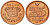 ДАНИЯ 25 ЭРЕ 2000 LG; JP; А, МАРГРЕТЕ II (1972-) KM 868,1 бронза 201-1239