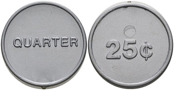 США игровой жетон 25 центов пластик 4566-127