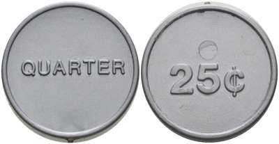 США игровой жетон 25 центов пластик 4566-127