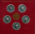 ФРГ набор из 5 штук по 10 марок 1999 A, D, F, G, J, 50 лет организации защиты детей серебро PROOF 6-5-2-4