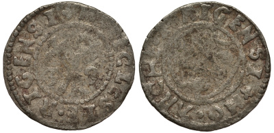 Ливония, Рига 1 шиллинг 1539 Архиепископство (1528-1539), архиепископ Томас Шонинг (1528-1539), вес 1,09 гр. серебро 1516-611