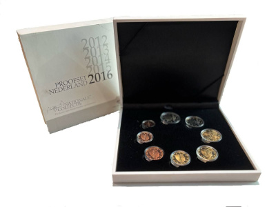 Нидерланды годовой евронабор из 8 монет (1, 2, 5, 10, 20 и 50 евроцентов; 1 и 2 евро) 2016 в оригинальном буклете, тираж 4.000 экземпляров KM 344, 345, 346, 347, 348, 349, 350 и 351 PROOF 8-2-05-38