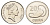 Фиджи 20 центов 1997 Елизавета II (1952-2022), китовый зуб KM 53a сталь плакированная никелем UNC 4698-1221