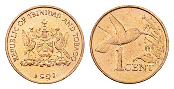 Тринидад и Тобаго 1 цент 1997 KM 29 бронза UNC 4669-825