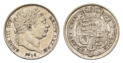 Великобритания, Сомерсет, Бристоль 1 шиллинг 1816 Георг III (1760-1820) KM 666, Spink 3790 серебро 1519-615