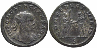 Римская Империя аврелианиан 275 Тацит CONSERVAT MILIT Сердика about Extremely fine BNC p.404 бронза 1073-16-16