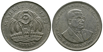 Маврикий 5 рупий 1992 Сивусагур Рамгулам KM 56 медно-никель 4381-242