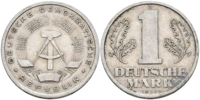 ГДР 1 марка 1956 А KM 13 алюминий 4571-724