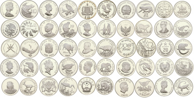 Монеты всего мира набор из 25 монет серия сохраним наш мир серебро PROOF 14-01-01-05