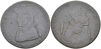 Великобритания 1/2 пенни 1794 Хэмпшир - Эмсворт Dalton & Hamer 21, Atkins 10 медь 31-137