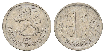 Финляндия 1 марка 1975 KM 49a медно-никель 4637-246