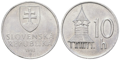 Словакия 10 геллеров 1993 MK KM 17 алюминий UNC 4164-436