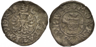 Любек зехлинг (6 пфеннигов) 1643 Behrens 445 серебро 1519-1532