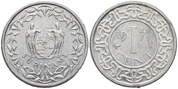 Суринам 1 цент 1977 KM 11а алюминий 187-549