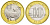 Китай 10 юаней 2015 год козы KM 2097 биметалл  UNC  4633-436