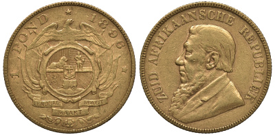 ЮАР 1 ФУНТ 1898 ZAR KM 10.2 золото 00-000-00