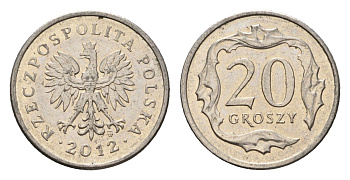 Польша 20 грошей 2012 Y 280 медно-никель 4684-1014