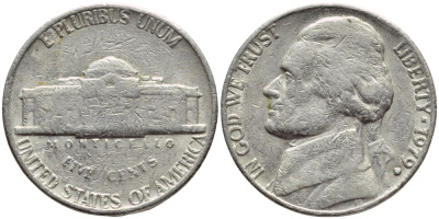 США 5 ЦЕНТОВ 1979 D, ДЖЕФФЕРСОН KM А192 медно-никель 4397-127