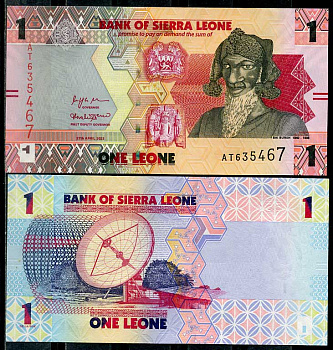 Сьерра-Леоне 1 леоне 2022 Бай Берх, спутниковая антена Pick 34 a  бумага  UNC (пресс) 448-156-1