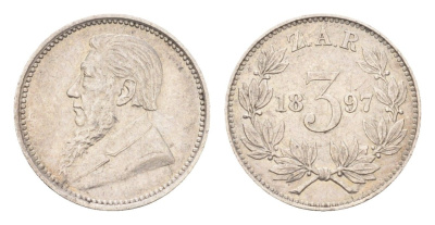 ЮАР 3 пенса 1897 KM 3 серебро 3711-1544