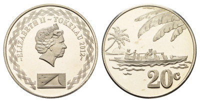 Токелау 20 центов 2012 год-тип KM 104 медно-никель UNC 59-333