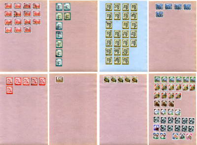 Листы с марками (марки мира) 926 марок 1953-1992 Австрия, Италия, Франция, ФРГ, Великобритания и и.д. 00-01-17-11