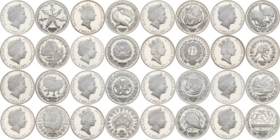 Австралия набор из 16 монет по 5 долларов 2000 XXVII летние Олимпийские игры 2000 года в Сиднее полный набор серебро PROOF 4-3-5-11