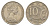Австралия 10 центов 1970 Елизавета II (1952-2022), птица лирахвост KM 65 медно-никель 4364-2827