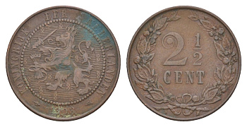 Нидерланды 2 1/2 цента 1903 Вильгельмина (1890-1948) KM 134 бронза 56-556