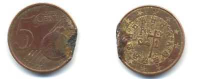 ПОРТУГАЛИЯ 5 ЕВРОЦЕНТОВ 2006 KM 742 сталь плакированная медью 176-513