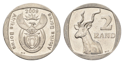 ЮАР 2 ранда 2007 KM 469 медь плакированная никелем 4693-821