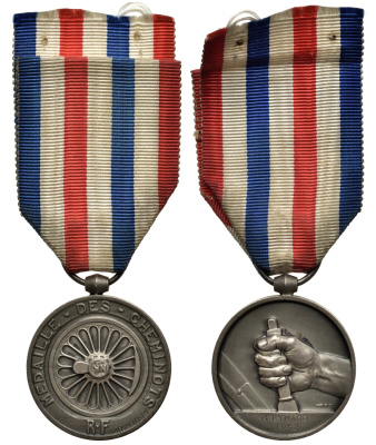 Франция медаль 1942 медаль лучшему железнодорожнику 3831-611