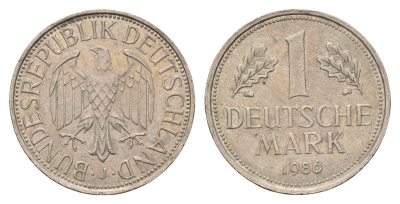 ФРГ 1 марка 1986 J KM 110, J. 385 медно-никель 4646-643