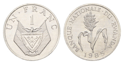 Руанда 1 франк 1985 KM 12 алюминий UNC 4679-113