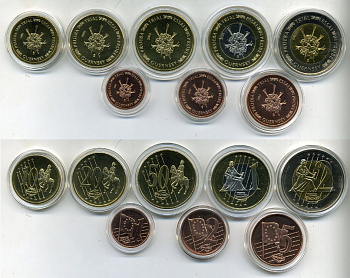 Гернси НАБОР ИЗ 8 МОНЕТ 2003 ЕВРОПРОБНИКИ (крупный формат) СЕРТИФИКАТ КАПСУЛЫ биметалл PROOF 06-081-3