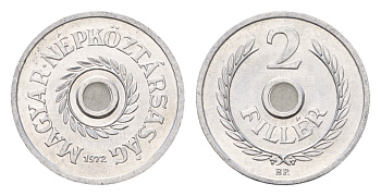Венгрия 2 филлера 1972 ВР KM 546 алюминий UNC 188-552