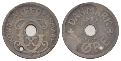 Дания 2 эре 1927 NCH, Кристиан X (1912-1947) KM 827 бронза 4701-652