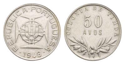 Португальский Тимор 50 аво 1948 KM 7 серебро 413-1433