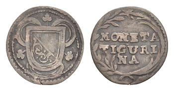 Швейцарские кантоны, Цюрих 1 раппен ND KM 11, HMZ 2 1170b серебро 603-912