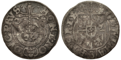 Бранденбург-Пруссия 1/24 талера 1625 Георг Вильгельм (1619-1640), вес 0,81 гр. KM 116.1 серебро 1516-215