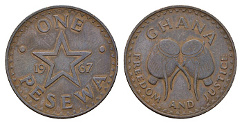 Гана 1 песева 1967 KM 13 бронза 4662-414